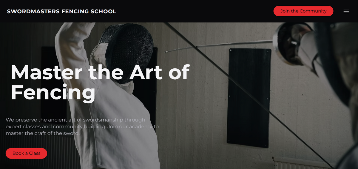 Swordmasters Fencing – Wix Website Template